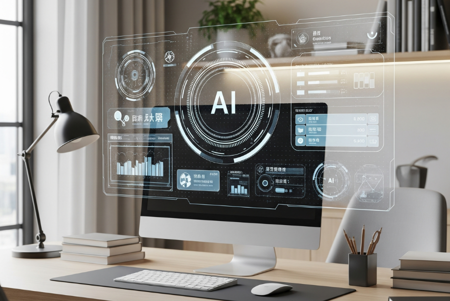 AI Automation Benefits - workspace showing chatbot setup in Lorton VA