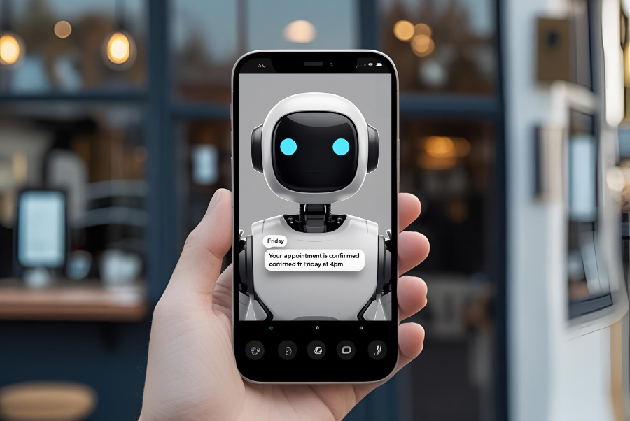 AI chatbot confirming appointment and processing payment for small business in Lorton VA