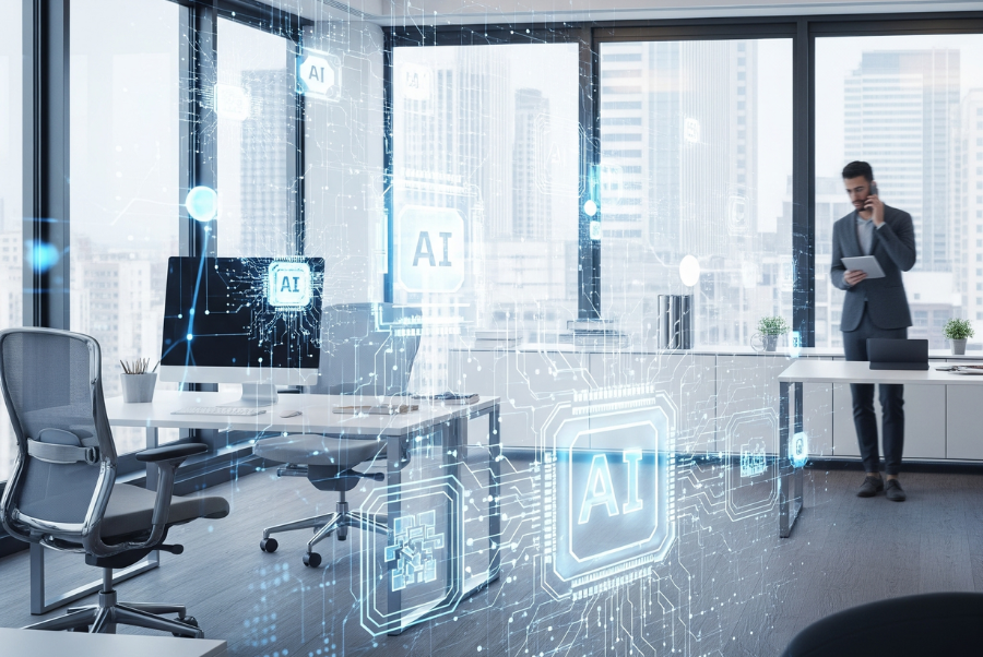 AI Automation Benefits: Small business owner in Lorton VA saving time with AI automation tools