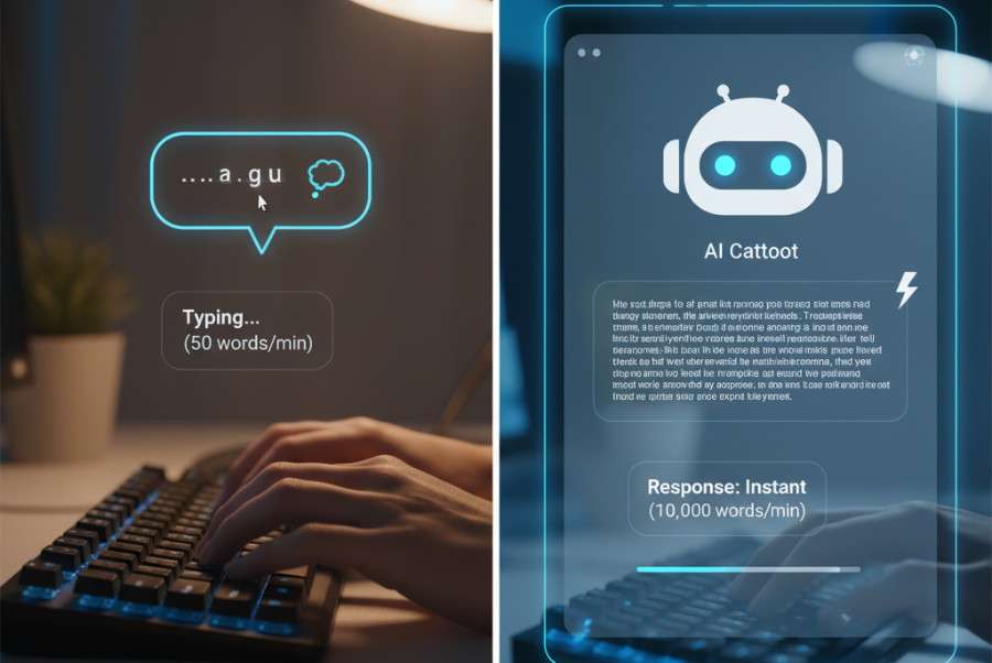 AI support responding faster than human customer service agents